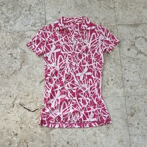 Lilly Pulitzer Button V Neck Cotton Tee